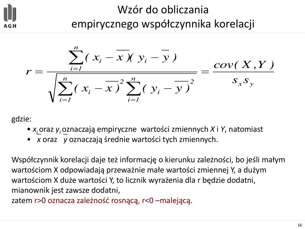 Analiza zależności pomiędzy zmiennymi losowymi danymi empirycznymi